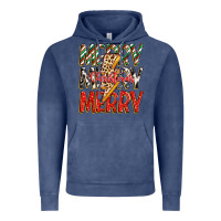 Vintage Denim merry christmas lightning bolt Vintage Hoodie - Zillion Design Studio