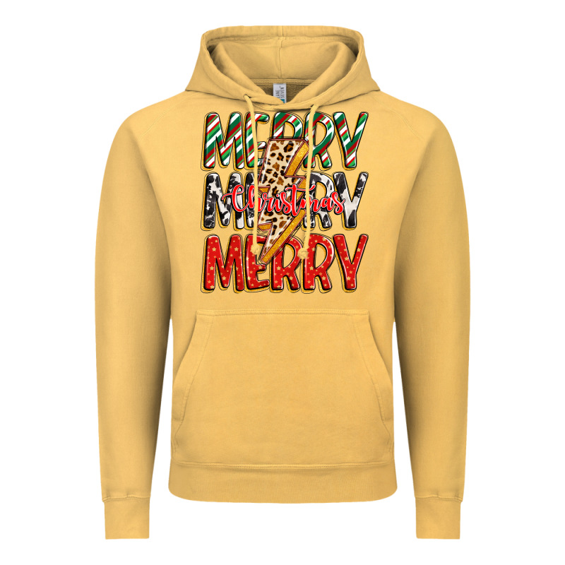 Merry Christmas Lightning Bolt Vintage Hoodie by Zillion Design Studio | Teevron