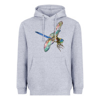 Heather Grey Dragon Fly Heavyweight Hoodie - LillyAllenDesigns
