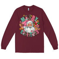 Burgundy merry christmas santa Long Sleeve Tee - AdoDesignShop