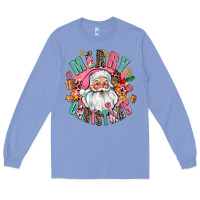 Colony Blue merry christmas santa Long Sleeve Tee - AdoDesignShop