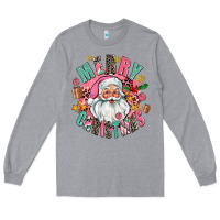 Heather Grey merry christmas santa Long Sleeve Tee - AdoDesignShop