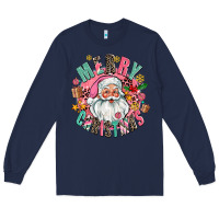 Navy merry christmas santa Long Sleeve Tee - AdoDesignShop