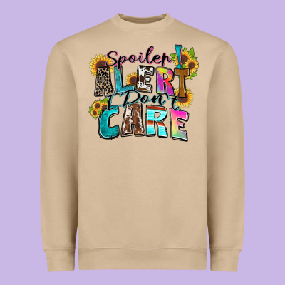 Spoiler Alert I Don't Care Heavyweight Sweatshirt Designed By Zillion Design Studio