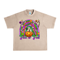 Trick Or Treat Halloween Rainbow Urban Heavy Tee | Teevron
