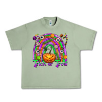 Oil Green Trick or Treat Halloween Rainbow Urban Heavy Tee - texasbilliewilder