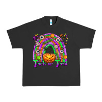 Pigment Black Trick or Treat Halloween Rainbow Urban Heavy Tee - texasbilliewilder