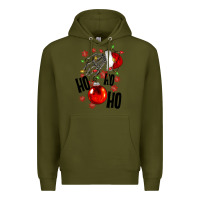 Army Green Ho ho ho skeleton Premium Hoodie - NancyCooperArtShop