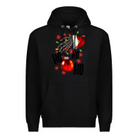 Black Ho ho ho skeleton Premium Hoodie - NancyCooperArtShop
