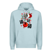 Blue Mist Ho ho ho skeleton Premium Hoodie - NancyCooperArtShop