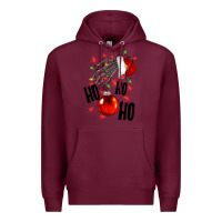 Burgundy Ho ho ho skeleton Premium Hoodie - NancyCooperArtShop