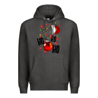 Charcoal Heather Ho ho ho skeleton Premium Hoodie - NancyCooperArtShop