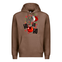 Chestnut Ho ho ho skeleton Premium Hoodie - NancyCooperArtShop