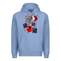 Colony Blue Ho ho ho skeleton Premium Hoodie - NancyCooperArtShop
