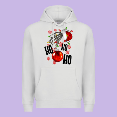 Ho Ho Ho Skeleton Premium Hoodie Designed By Nancycooperartshop