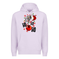 Lilac Ho ho ho skeleton Premium Hoodie - NancyCooperArtShop