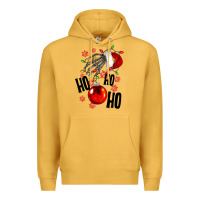 Mustard Ho ho ho skeleton Premium Hoodie - NancyCooperArtShop