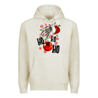 Oatmeal Heather Ho ho ho skeleton Premium Hoodie - NancyCooperArtShop