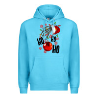 Ocean Blue Ho ho ho skeleton Premium Hoodie - NancyCooperArtShop