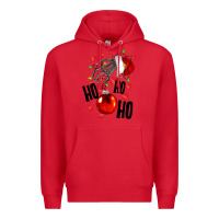 Red Ho ho ho skeleton Premium Hoodie - NancyCooperArtShop