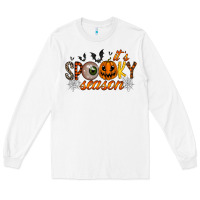 White spooky season Long Sleeve Tee - RacoonDesign