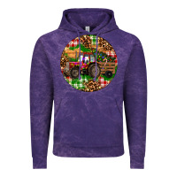 Cloud Purple Christmas Farm Red Tractor Vintage Hoodie - RanaPortraitStore
