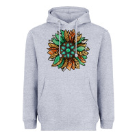 Heather Grey thanksgiving fall sunflower Heavyweight Hoodie - Jasminsmagicworld