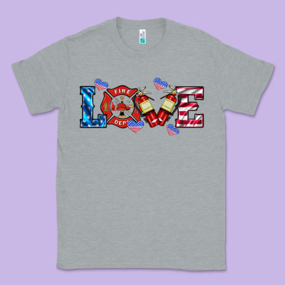 Firefighter Love Classic Tee Designed By Hra Design Shop