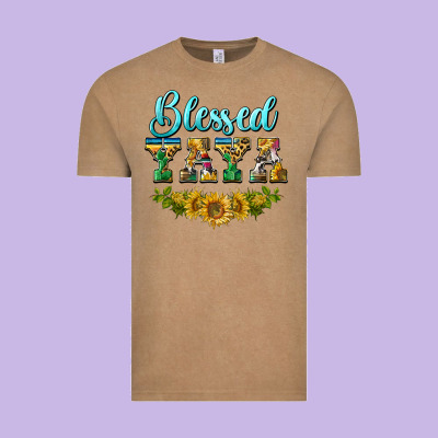 Blessed Yaya Vintage Tee Designed By Barkaloodesign