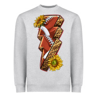 Heather Grey sport football  lightning bolt Heavyweight Sweatshirt - texasbilliewilder