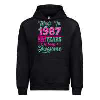 Black made in 1987, 35 years of being awesome Urban Hoodie - Jasminsmagicworld