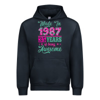 Navy made in 1987, 35 years of being awesome Urban Hoodie - Jasminsmagicworld