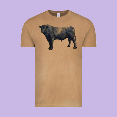 Black Angus Bull Vintage Tee Designed By Ranaportraitstore