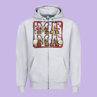 Volleyball Mama Zipper Hoodie Designed By Jasminsmagicworld