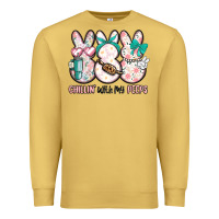 Antique Gold easter chilling with my peeps bunny Premium Sweatshirt - MaliasSmallBusiness
