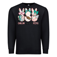 Black easter chilling with my peeps bunny Premium Sweatshirt - MaliasSmallBusiness