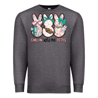 Charcoal Heather easter chilling with my peeps bunny Premium Sweatshirt - MaliasSmallBusiness