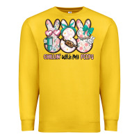 Lemon easter chilling with my peeps bunny Premium Sweatshirt - MaliasSmallBusiness