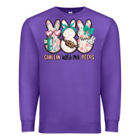 Purple easter chilling with my peeps bunny Premium Sweatshirt - MaliasSmallBusiness