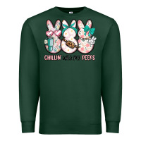 Sports Green easter chilling with my peeps bunny Premium Sweatshirt - MaliasSmallBusiness