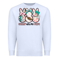 White easter chilling with my peeps bunny Premium Sweatshirt - MaliasSmallBusiness