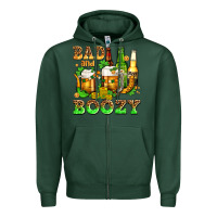 Sports Green bad and boozy with beer Zipper Hoodie - AdoDesignShop