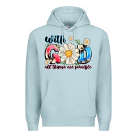 Blue Mist With God All Things Are Possible Premium Hoodie - MaliasSmallBusiness