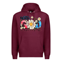 Burgundy With God All Things Are Possible Premium Hoodie - MaliasSmallBusiness