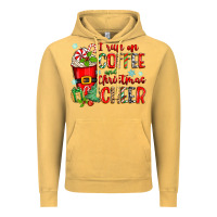 Vintage Mustard i run on coffee and christmas cheer Vintage Hoodie - Zillion Design Studio