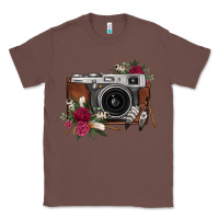 Chestnut floral feather vintage camera Classic Tee - FaDigitalArtStudio