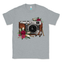 Heather Grey floral feather vintage camera Classic Tee - FaDigitalArtStudio