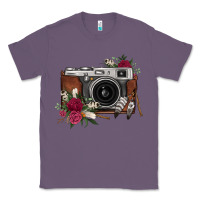 Lavender floral feather vintage camera Classic Tee - FaDigitalArtStudio