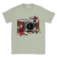 Matcha floral feather vintage camera Classic Tee - FaDigitalArtStudio