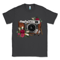 Smoke floral feather vintage camera Classic Tee - FaDigitalArtStudio
